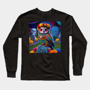 Day Of The Dead Owl Long Sleeve T-Shirt